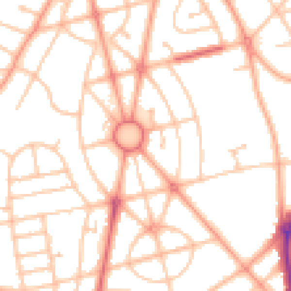 Daytime road noise heatmap for WV10 9BA