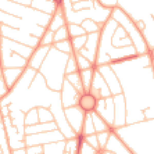 Daytime road noise heatmap for WV10 9JJ