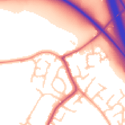 Daytime road noise heatmap for WV11 2AN