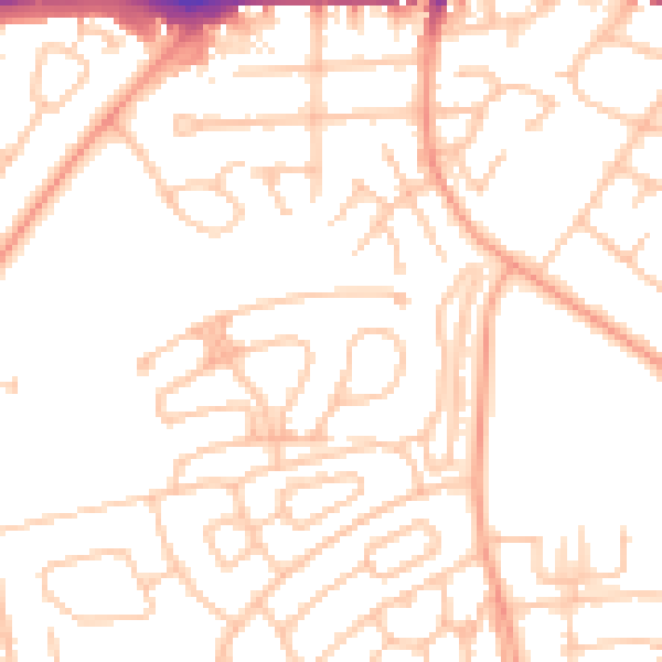Daytime road noise heatmap for WV14 6HQ