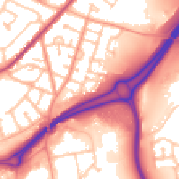 Daytime road noise heatmap for WV14 7AU