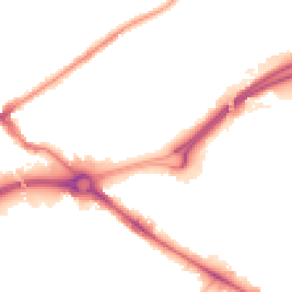 Night-time road noise heatmap for WV14 7ED