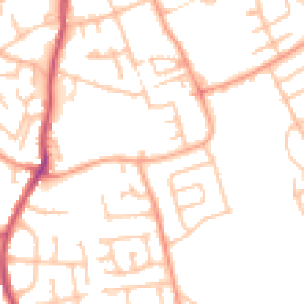 Daytime road noise heatmap for WV14 8TU