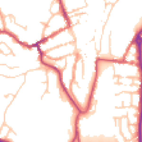 Daytime road noise heatmap for WV16 4AB