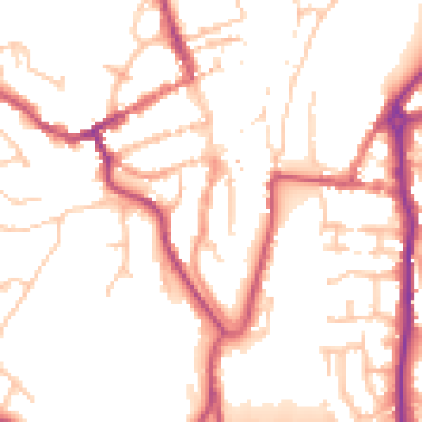 Daytime road noise heatmap for WV16 4AD
