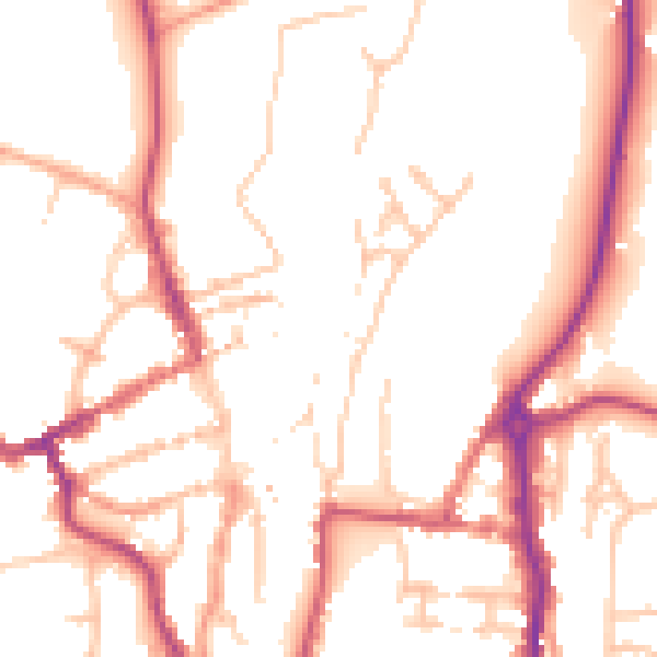 Daytime road noise heatmap for WV16 4BL