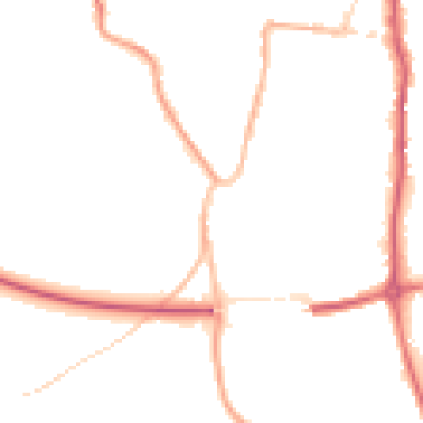 Night-time road noise heatmap for WV16 4DA