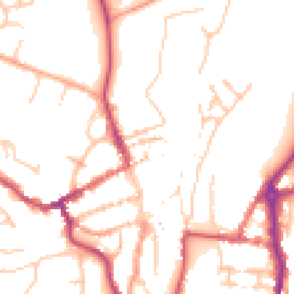 Daytime road noise heatmap for WV16 4EJ