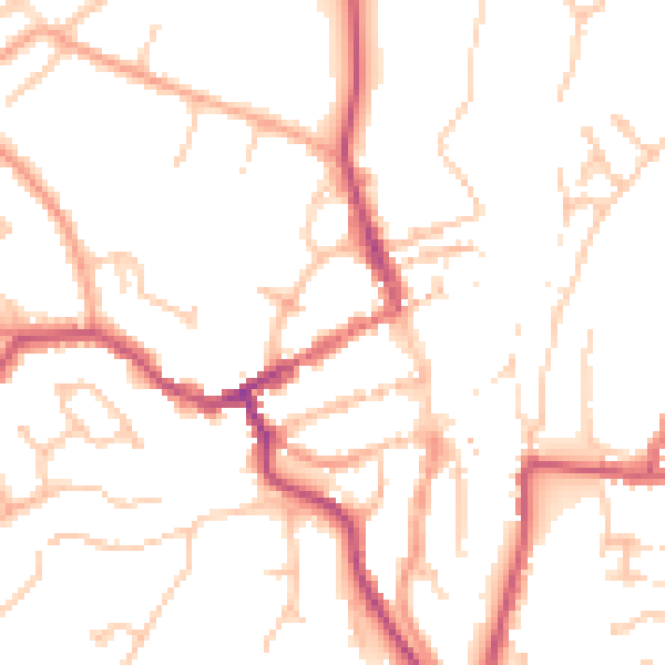 Daytime road noise heatmap for WV16 4QN