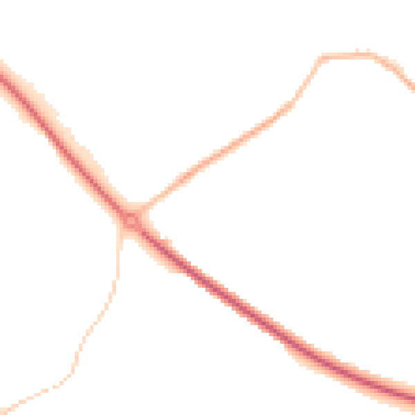 Night-time road noise heatmap for WV16 5AN