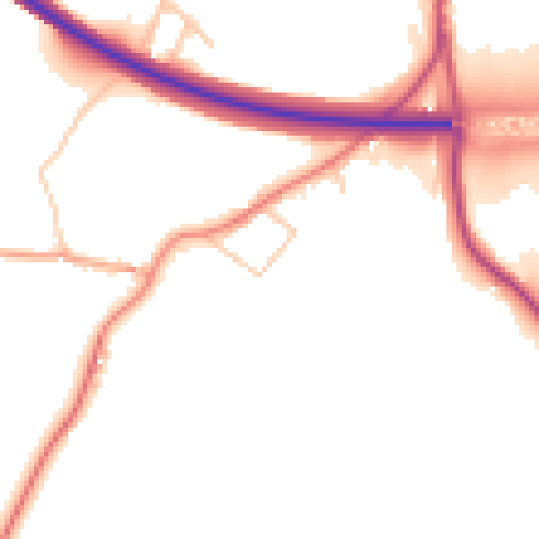 Daytime road noise heatmap for WV16 5EF