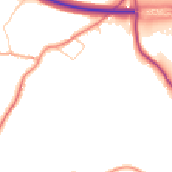 Daytime road noise heatmap for WV16 5EQ