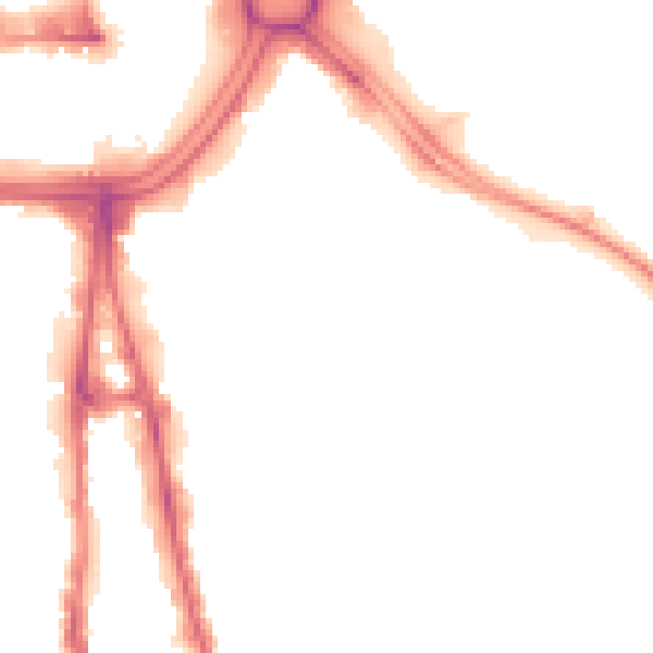 Night-time road noise heatmap for WV2 1DJ