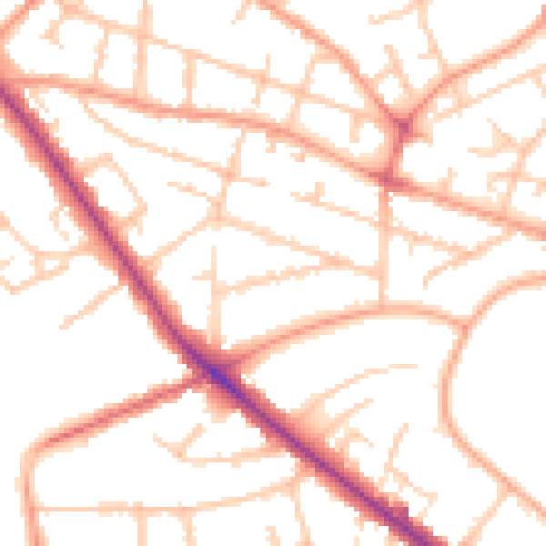 Daytime road noise heatmap for WV6 0AL
