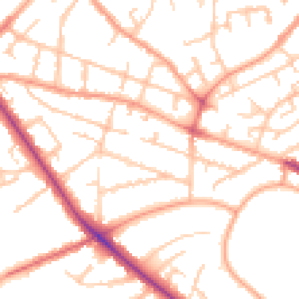 Daytime road noise heatmap for WV6 0AZ