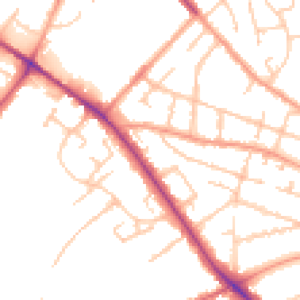Daytime road noise heatmap for WV6 0BD