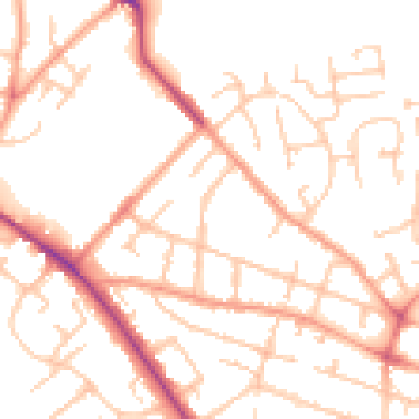 Daytime road noise heatmap for WV6 0JN