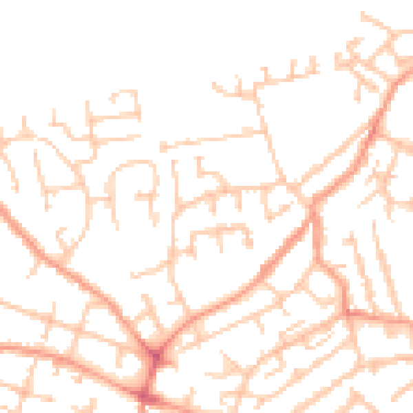 Daytime road noise heatmap for WV6 0XB