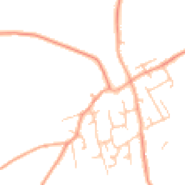 Daytime road noise heatmap for WV6 7AZ