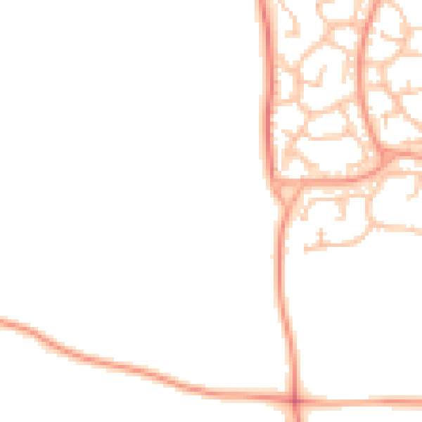 Daytime road noise heatmap for WV6 7JD