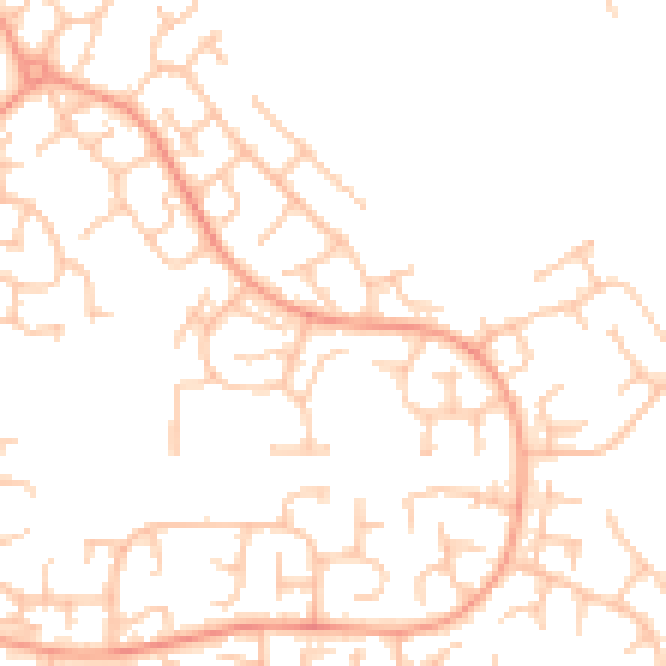 Daytime road noise heatmap for WV6 7QF
