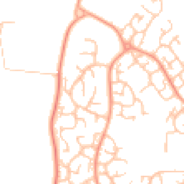 Daytime road noise heatmap for WV6 7YN