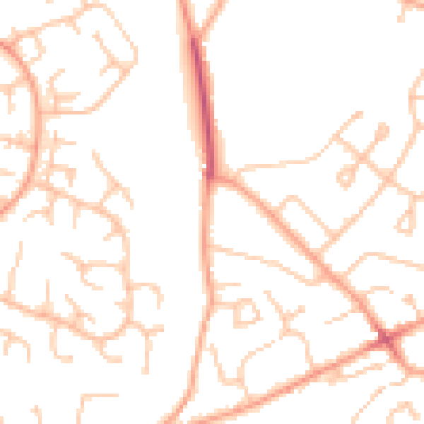 Daytime road noise heatmap for WV6 8EU