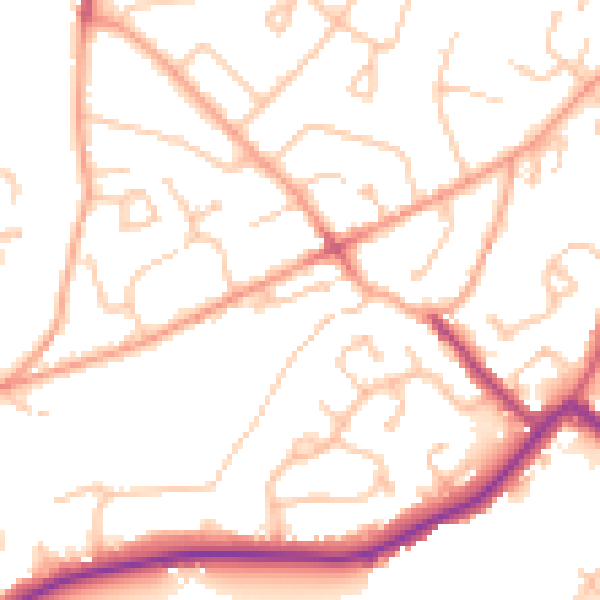 Daytime road noise heatmap for WV6 8JA