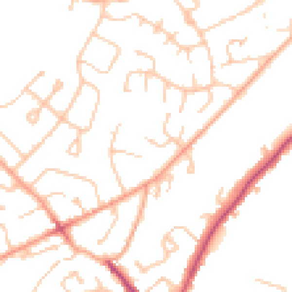 Daytime road noise heatmap for WV6 8PE