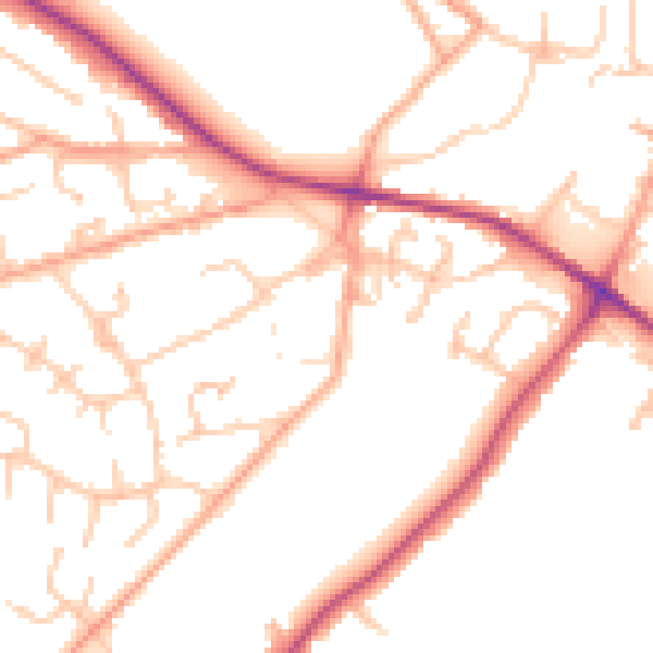 Daytime road noise heatmap for WV6 8QP