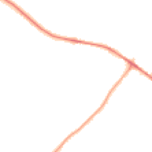 Night-time road noise heatmap for WV6 8QW