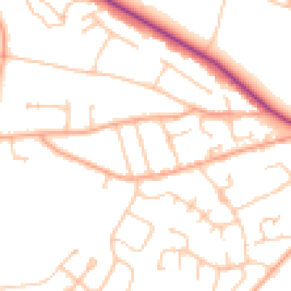 Daytime road noise heatmap for WV6 8RN