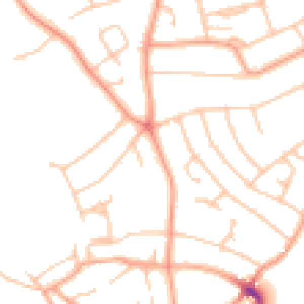 Daytime road noise heatmap for WV6 9EE