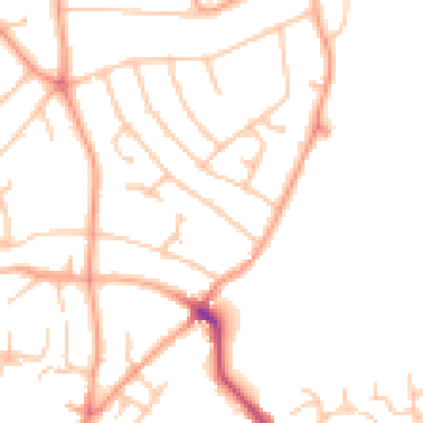Daytime road noise heatmap for WV6 9JJ