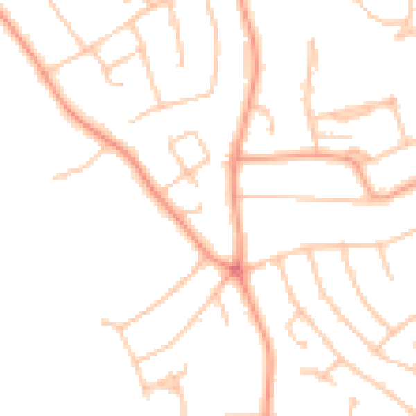 Daytime road noise heatmap for WV6 9QR