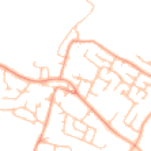 Daytime road noise heatmap for WV8 1AH