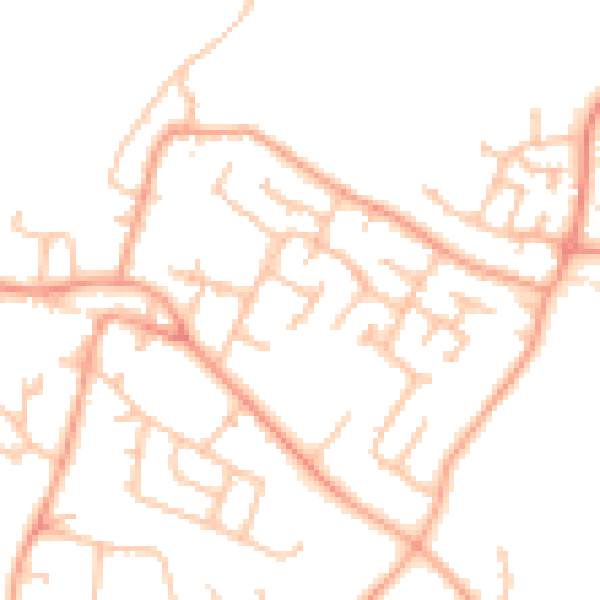 Daytime road noise heatmap for WV8 1AL