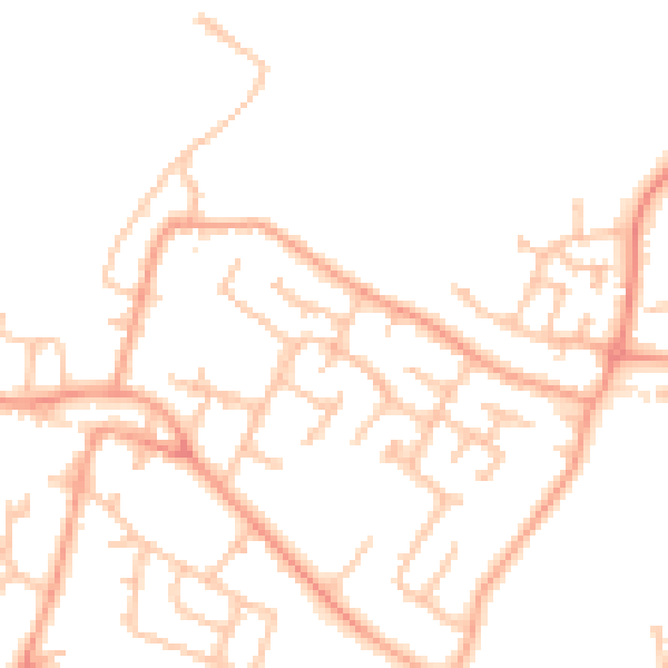 Daytime road noise heatmap for WV8 1AP