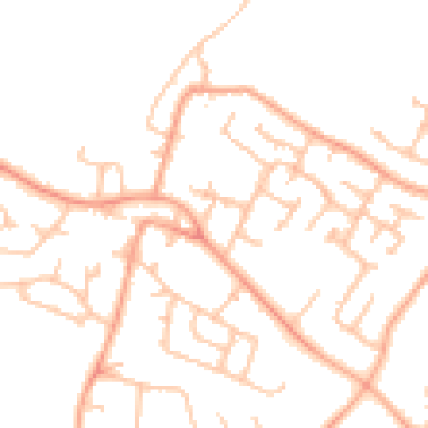 Daytime road noise heatmap for WV8 1AQ