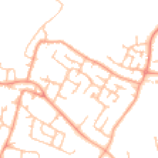 Daytime road noise heatmap for WV8 1AT