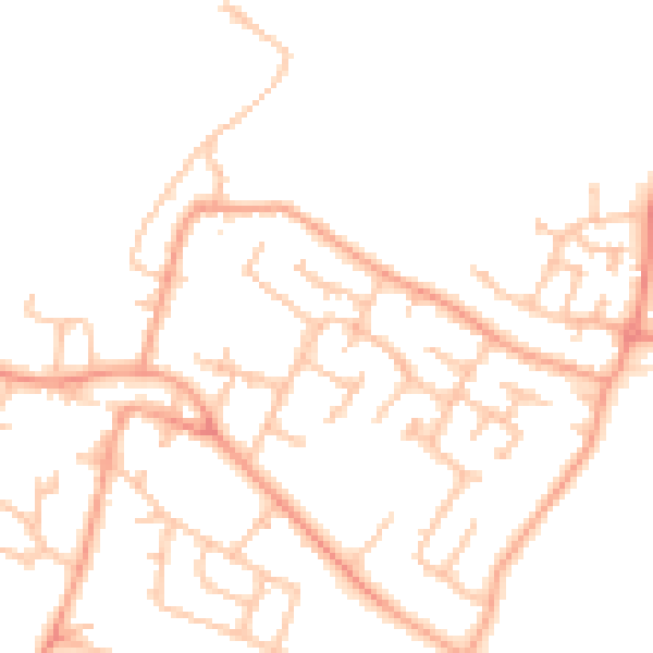 Daytime road noise heatmap for WV8 1AW