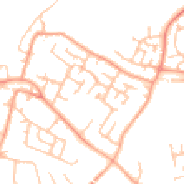 Daytime road noise heatmap for WV8 1AX