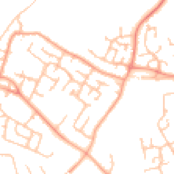 Daytime road noise heatmap for WV8 1BB