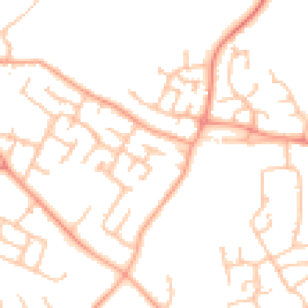 Daytime road noise heatmap for WV8 1BD