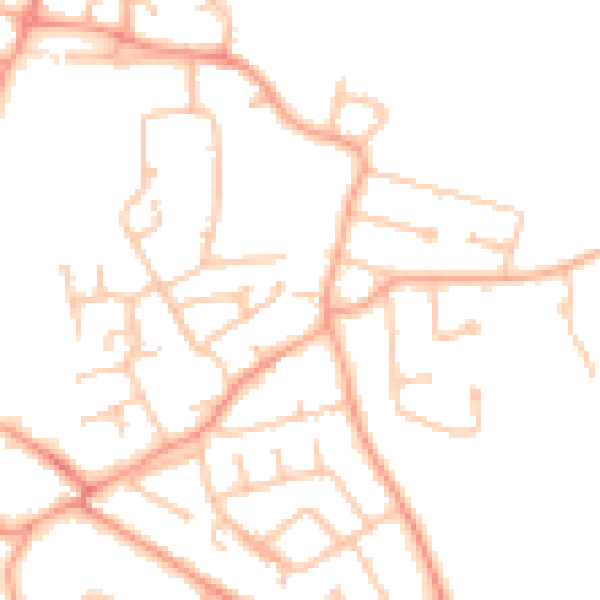 Daytime road noise heatmap for WV8 1BT