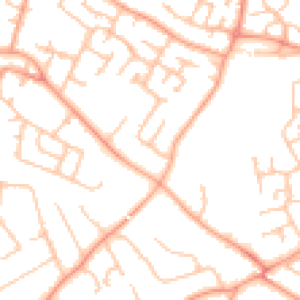 Daytime road noise heatmap for WV8 1BW