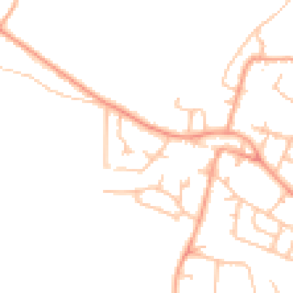 Daytime road noise heatmap for WV8 1DL