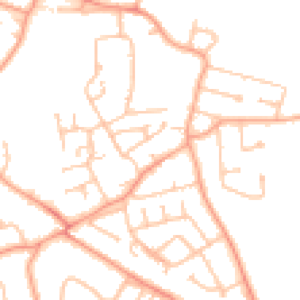 Daytime road noise heatmap for WV8 1HP