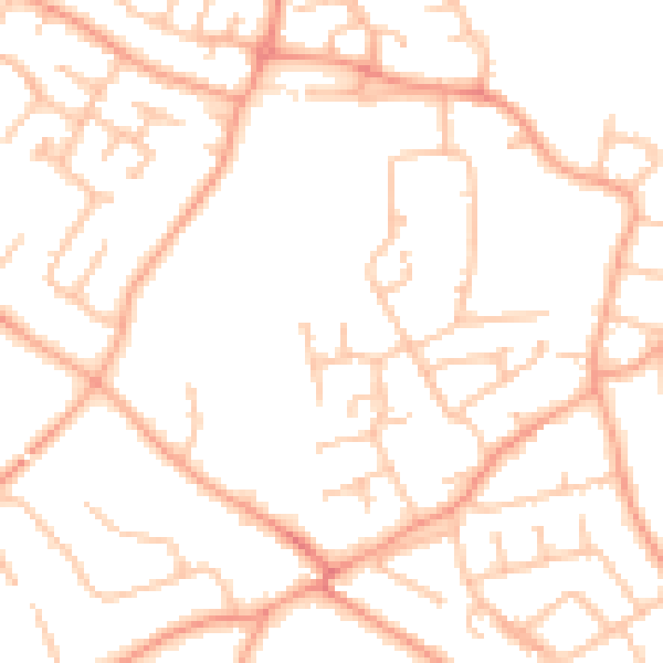 Daytime road noise heatmap for WV8 1JW