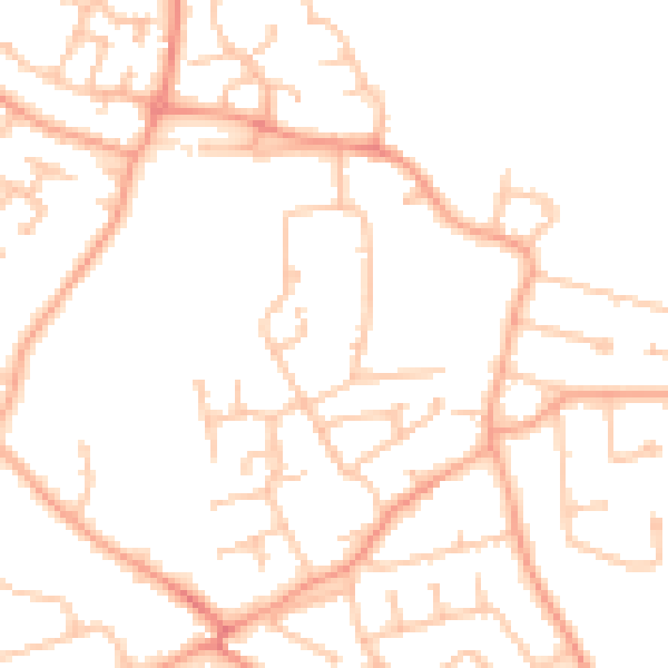 Daytime road noise heatmap for WV8 1NS